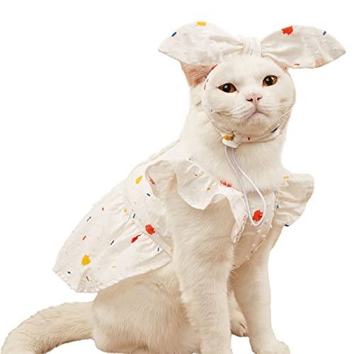 Worparsen Haustier Kleidung weiche schöne Nette Blume Haustier kostüm Button Design Nice-schauend Weiß S von Worparsen
