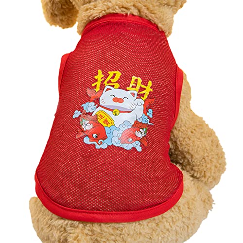 Worparsen Haustier Weste atmungsaktive Sommer Haustier Kleidung Bulldogge Mantel Weste hohe elastizität weich Rot XL. von Worparsen