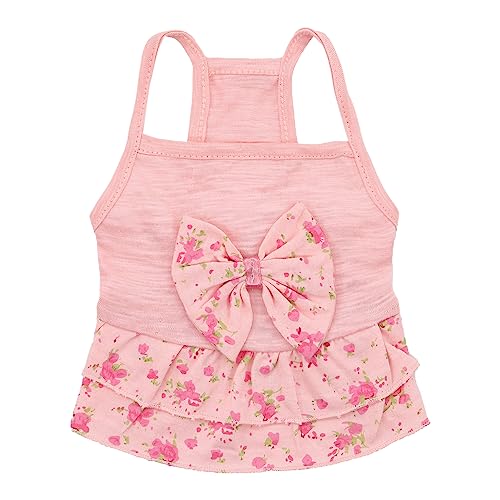 Worparsen Haustierkleid Waschbar Sommer Haustier Katze Hund Schleife Blumen Kleid Dekorative Feine Verarbeitung Rosa S von Worparsen