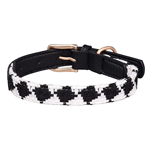 Worparsen Hündchen Halsband Flachs Geflochtenes Katzen-Hunde-Traktion Halsband Komfortables Schnallen-Design Schwarz L von Worparsen