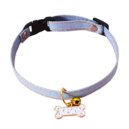 Worparsen Hunde-Halskette, Haustier-Hals-Zubehör, Kätzchen-Halsband, bequem, schöner Pfotenknochen-Anhänger, blau von Worparsen