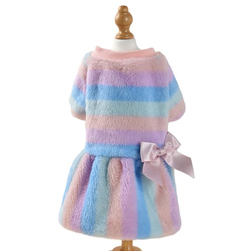 Worparsen Hunderock, weich, bequem, Haustierkleid, bequem, für den Winter, warme Kleidung, modischer Katzenpullover, Rock mit Traktionsring, Haustierbedarf, mehrfarbig, Größe M von Worparsen