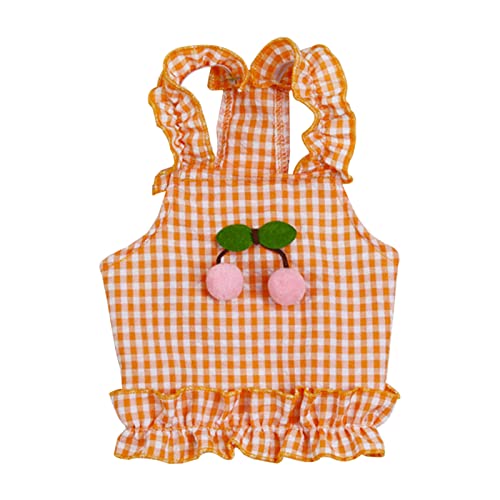 Worparsen Hunderock Universal Cherry Dog Bekleidung Kleid Entzückend Weich Orange XS von Worparsen