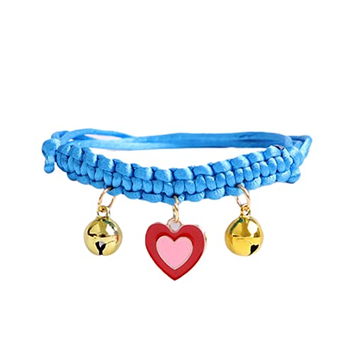 Worparsen Katzen Halsband Exquisite helle Farbe Haustier Halskette Katzen Seil Kragen für den täglichen Gebrauch Blau B von Worparsen