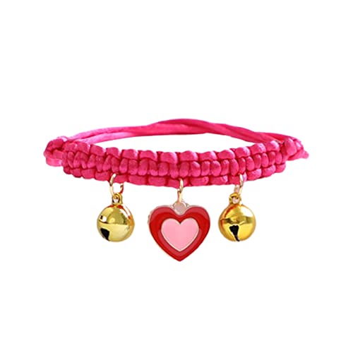 Worparsen Katzen Halsband Exquisite helle Farbe Haustier Halskette Katzen Seil Kragen für den täglichen Gebrauch Rose Red. B von Worparsen