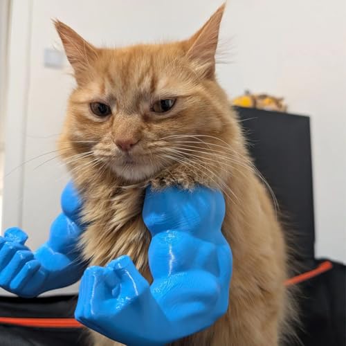 Worparsen Katzen-Muskelarm, 3D-Druck, Hals-Arm mit Muskel, Haustier-Cosplay-Kostüm, Zubehör für Halloween, Partyzubehör, Blau Worparsen Katzen-Muskelarm, 3D-Druck, Hals-Arm mit Muskel, Haustier-Cosplay-Kostüm, Zubehör für Halloween, Partyzubehör, Blau von Worparsen