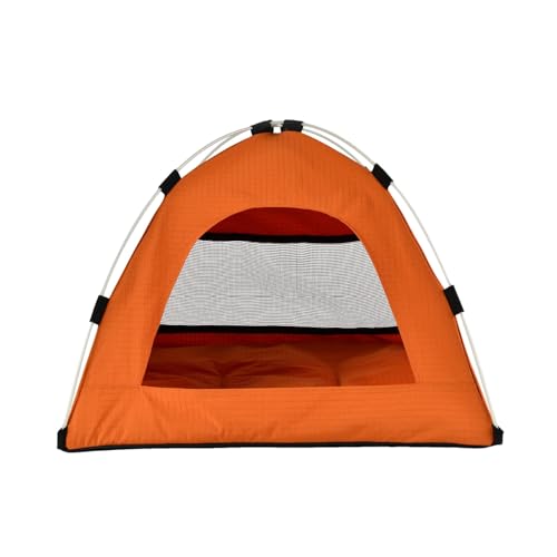 Worparsen Katzenzelt, Faltbarer Welpe Kennel im Freien im Freien Höhlenhaus Cooles Haustier Camping Zelt für Katzen und kleine Hunde Kaninchen Orange von Worparsen