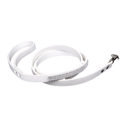 Worparsen Pet Leash Feine Verarbeitung, Hundeleine mit funkelndem Strass-Design, bequeme Kunstleder-Leine, Weiß, Größe M Worparsen Pet Leash Feine Verarbeitung, Hundeleine mit funkelndem Strass-Design, bequeme Kunstleder-Leine, Weiß, Größe M von Worparsen