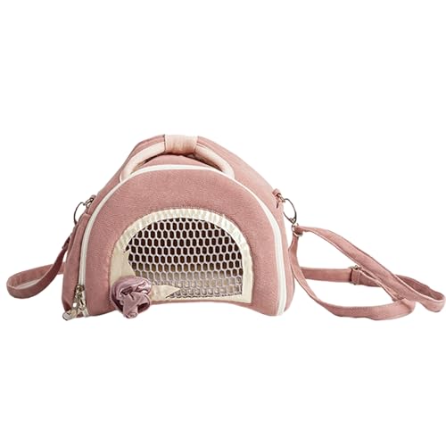 Worparsen Pet Sling Bag Shoulder Pet Carrier Pet Carrying Bag Breathable Small Pet Carrier Bag for Hamster Guinea Pig Rabbit Pink von Worparsen