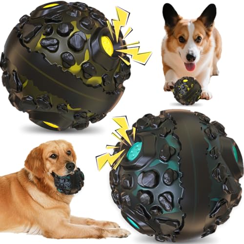 Hundespielzeug für aggressive Kauer, interaktiver Hundeball mit lustigem Quietschen beim Wackeln, Wackelbälle für kleine, mittelgroße und große Rassen, Wackelbälle für die Zahnreinigung (Gelb und Blau Hundespielzeug für aggressive Kauer, interaktiver Hundeball mit lustigem Quietschen beim Wackeln, Wackelbälle für kleine, mittelgroße und große Rassen, Wackelbälle für die Zahnreinigung (Gelb und Blau von Wortade