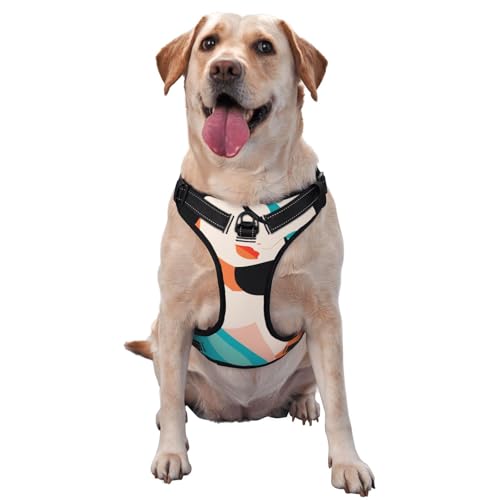 Abstraktes Elegnat minimalistisches Damen-Hundegeschirr, kein Ziehen, verstellbar, reflektierend, Oxford, einfache Kontrolle, Größe M und L von Woshuwo
