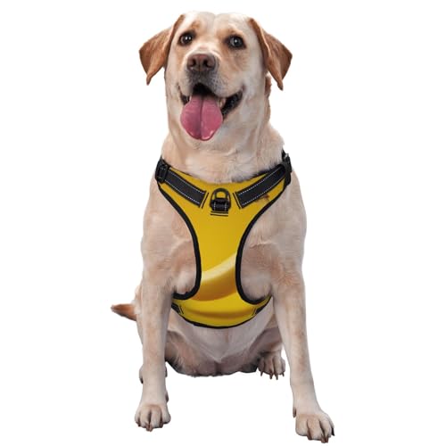 Banana Hundegeschirr, kein Ziehen, verstellbar, reflektierend, Oxford, einfache Kontrolle, Größe M und L von Woshuwo