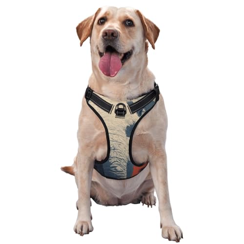 Hundegeschirr, kein Ziehen, verstellbar, reflektierend, Oxford, einfache Kontrolle, Größe M, L, Weiß von Woshuwo