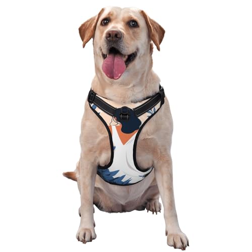 Hundegeschirr für Damen im sitzenden Kleid, kein Ziehen, verstellbar, reflektierend, Oxford, einfache Kontrolle, Größe M und L von Woshuwo