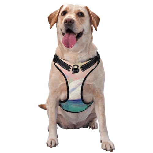 Hundegeschirr mit Schwan, kein Ziehen, verstellbar, reflektierend, Oxford, einfache Kontrolle, Größe M und L von Woshuwo
