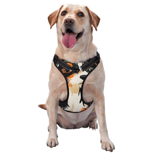 Süßes Hundegeschirr, kein Ziehen, verstellbar, reflektierend, Oxford, einfache Kontrolle, Größe M und L von Woshuwo