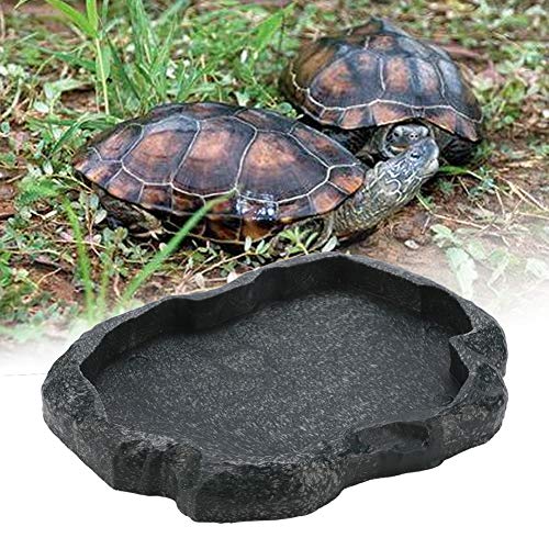 Wosune Reptilienschale, Reptil Terrarium Eidechsenschale, Reptile Corner Water Dish Reptile Humid Hide Reptilienschale für Schildkröte für Eidechse(Moyu Green, S) von Naroote