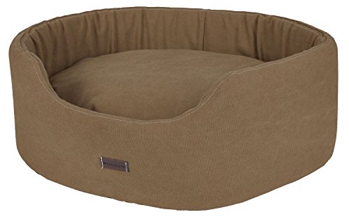 WOUAPY 216805GSM Hundekorb Guest Velour Oval, grau/braun, 68 cm von Wouapy