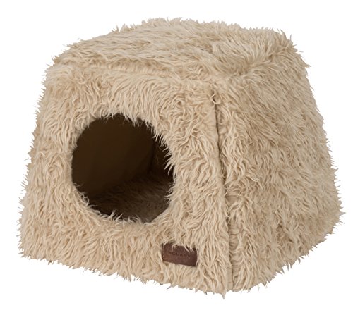 Wouapy 216873THMTE Pyramide Deluxe für Katze, Flauschiges Katzenhaus, beige von Wouapy