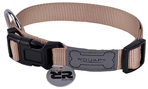 Wouapy Basic Halsband für Hunde Beige von 20/30 cm von Wouapy