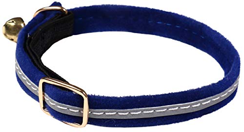 Wouapy Reflektierendes Halsband für Katzen, blaues Halsband in Einheitsgröße, verstellbar für einen Halsumfang von 21/31 cm von Wouapy