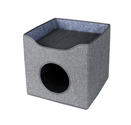 Wouapy – Katzenkiste „La Terrasse“ – Spiel- und Ruheplatz aus meliertem Stoff – eine Terrasse ermöglicht der Katze die Umwelt zu beobachten – komplett zusammenklappbar – Einheitsgröße Wouapy – Katzenkiste „La Terrasse“ – Spiel- und Ruheplatz aus meliertem Stoff – eine Terrasse ermöglicht der Katze die Umwelt zu beobachten – komplett zusammenklappbar – Einheitsgröße von Wouapy