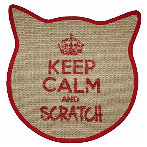 Wouapy - Kratzmatte für Katzen – Katzenkopfmatte aus Sisal – Kratzmatte – Design & modisch – Aufschrift Keep Calm and Scratch – praktisch & rutschfest – Rot Wouapy - Kratzmatte für Katzen – Katzenkopfmatte aus Sisal – Kratzmatte – Design & modisch – Aufschrift Keep Calm and Scratch – praktisch & rutschfest – Rot von Wouapy