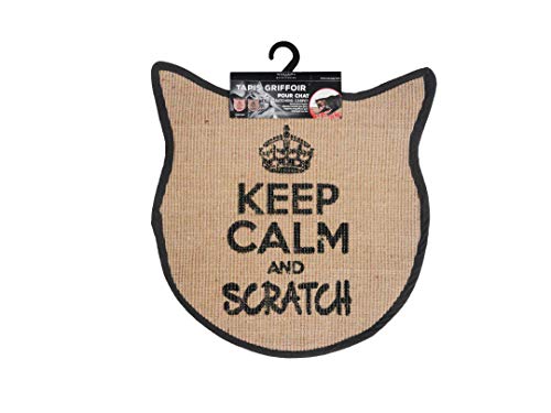 Wouapy - Kratzmatte für Katzen – Kratzteppich aus Sisal – Design & Trend – Aufschrift Keep Calm and Scratch – Grau Anthrazit 55 x 31 x 0,7 cm Wouapy - Kratzmatte für Katzen – Kratzteppich aus Sisal – Design & Trend – Aufschrift Keep Calm and Scratch – Grau Anthrazit 55 x 31 x 0,7 cm von Wouapy