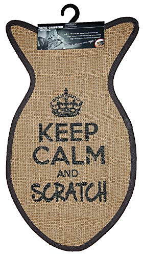 Wouapy – Kratzteppich für Katzen – Fischteppich aus Sisal – Kratzteppich – Design & Trend – Aufschrift Keep Calm and Scratch – praktisch & rutschfest – Grau Anthrazit Wouapy – Kratzteppich für Katzen – Fischteppich aus Sisal – Kratzteppich – Design & Trend – Aufschrift Keep Calm and Scratch – praktisch & rutschfest – Grau Anthrazit von Wouapy