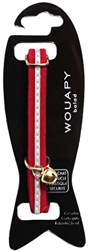 Wouapy Reflektierendes Halsband für Katzen, rotes Halsband in Einheitsgröße verstellbar für Halsumfang von 21/31 cm von Wouapy