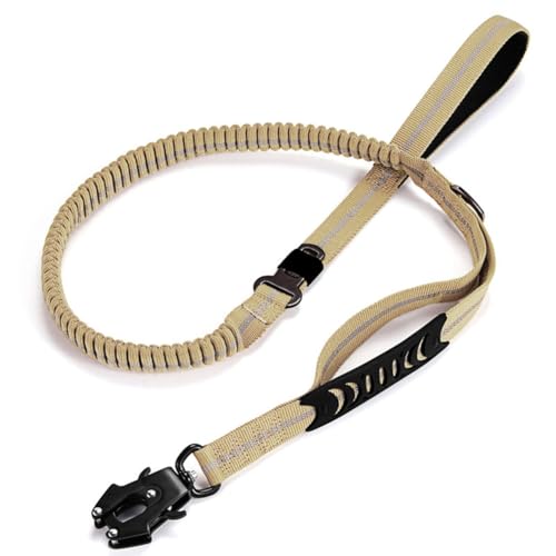 Wouueso Robuste Taktische Elastische Hundeleine, Anti-Zug-Hundeleine, Reflektierende, Stoßdämpfende Haustierleine, Große Hundeleine, Khaki Wouueso Robuste Taktische Elastische Hundeleine, Anti-Zug-Hundeleine, Reflektierende, Stoßdämpfende Haustierleine, Große Hundeleine, Khaki von Wouueso