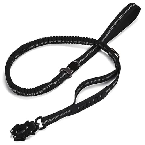 Wouueso Robuste Taktische Elastische Hundeleine, Anti-Zug-Hundeleine, Reflektierende, Stoßdämpfende Haustierleine, Große Hundeleine, Schwarz Wouueso Robuste Taktische Elastische Hundeleine, Anti-Zug-Hundeleine, Reflektierende, Stoßdämpfende Haustierleine, Große Hundeleine, Schwarz von Wouueso
