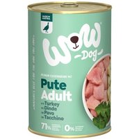 WOW Nassfutter Hund, Adult Pute mit Zucchini 6x400 g von Wow