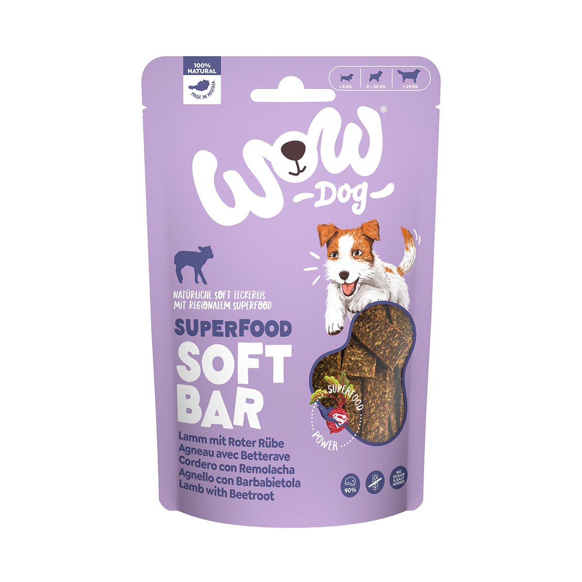 WOW SUPERFOOD Soft Bar Lamm mit Roter Rübe 150g von WOW!