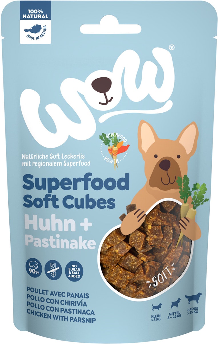 WOW Superfood Soft Cubes 150 Gramm Hundesnack von Wow