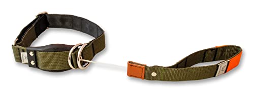 WowWow Professional Hundehalsband mit Leine - Khaki - Größe S 33-37 cm, 185g leicht, innovatives Halsband mit integrierter Leine - bekannt aus der Höhle der Löwen von WowWow