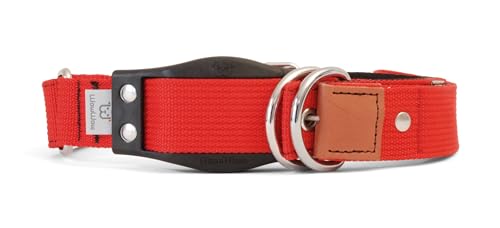 WowWow Professional Hundehalsband mit Leine - rot - Größe L 46-66 cm, 205g leicht, innovatives Halsband mit integrierter Leine - bekannt aus der Höhle der Löwen von WowWow