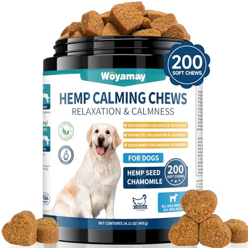 Woyamay Beruhigungsmittel für Hunde-200 Stück Natürliche Beruhigungsmittel Snacks für Hunde, Gegen Trennungsangst, Bellen, Feuerwerk & Gewitter – für Alle Hunderassen, Hähnchengeschmack von Woyamay