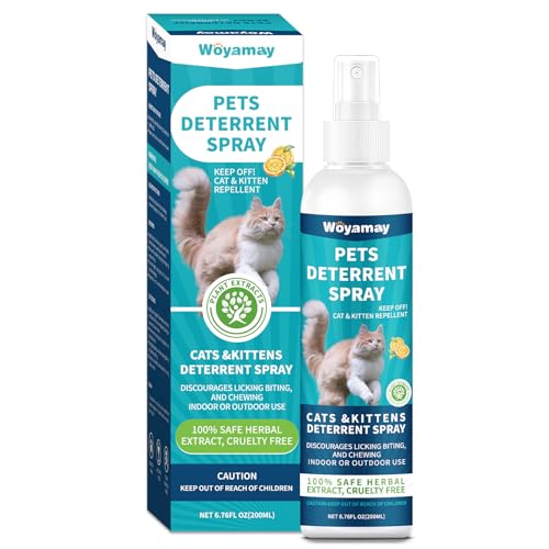 Woyamay Katzenabwehrspray, Katzenabwehr zur Kratzabwehr, 200ml, Anti Kratz Spray Katzen, Fernhaltespray Katzen für Innen und Außen, um Ihr Haustier von Bereichen Fernzuhalten, Schützt Möbel, Sofas Woyamay Katzenabwehrspray, Katzenabwehr zur Kratzabwehr, 200ml, Anti Kratz Spray Katzen, Fernhaltespray Katzen für Innen und Außen, um Ihr Haustier von Bereichen Fernzuhalten, Schützt Möbel, Sofas von Woyamay
