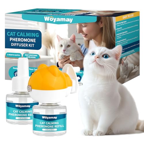 Pheromon-Diffusor Für Katzen, Katzen Beruhigungsmittel, 3-in-1 Beruhigungsset Zur Linderung Von Angstzuständen, Mit 1 Diffusor Und 2 Nachfüllfläschchen Für Bis Zu 60 Tage, Katze Beruhigung Pheromone Pheromon-Diffusor Für Katzen, Katzen Beruhigungsmittel, 3-in-1 Beruhigungsset Zur Linderung Von Angstzuständen, Mit 1 Diffusor Und 2 Nachfüllfläschchen Für Bis Zu 60 Tage, Katze Beruhigung Pheromone von Woyamay
