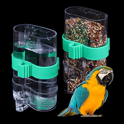 2 Stück Automatischer Vogeltränke-Futterspender Vögel Klar Spender Futter Vogelfutter Wasserspender von Wpmlady