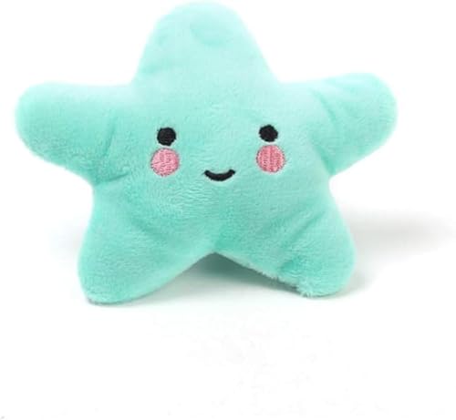 Wpppan Green Star Plüsch-Hundespielzeug, für kleine und mittelgroße Hunde, quietschend, Seestern-Spielzeug, automatischer Ballwerfer, Quietschspielzeug von Wpppan