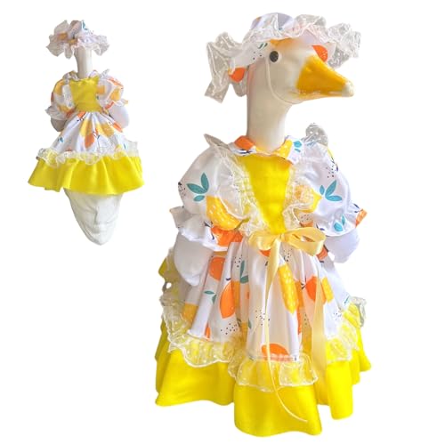 Kleid mit großen weißen Gänsen, buntes Prinzessinnen- -Outfit, wetterfest, Terrassenkunst, Tierkostüm für Osterfeiern von Wpsagek