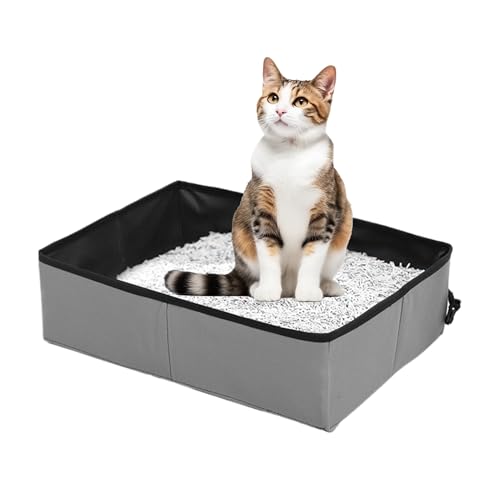 Travel Litter Box,Haustier Toilettenwanne - Leckdichtes Kompaktes Katzenklo Für Reisen Mit Katzen Auto Camping Travel Litter Box,Haustier Toilettenwanne - Leckdichtes Kompaktes Katzenklo Für Reisen Mit Katzen Auto Camping von Wpsagek