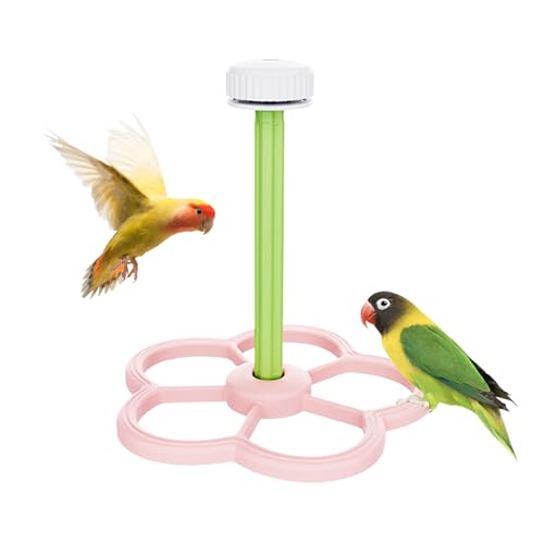 Vogel Sitzstange Ständer | Kauspielzeug Mit Windrad | Krallenpflege Volierenspielzeug Für Sittiche Nymphensittiche Wellensittiche Und Aras Fensterplatz von Wpsagek