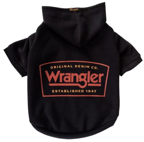 Wrangler Est. Logo Black Dog Hoodie Schwarz L von Wrangler