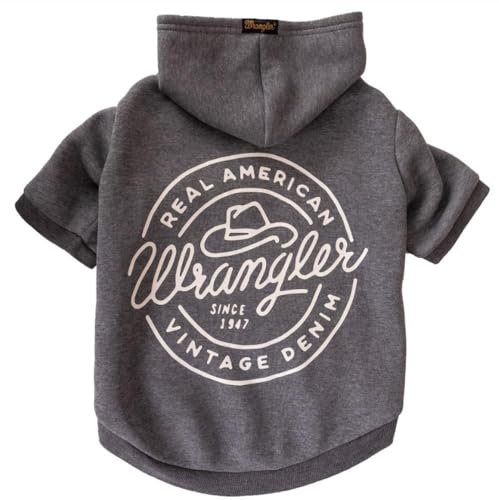 Wrangler Hat Seal Logo Grau Hund Hoodie Grau XL von Wrangler