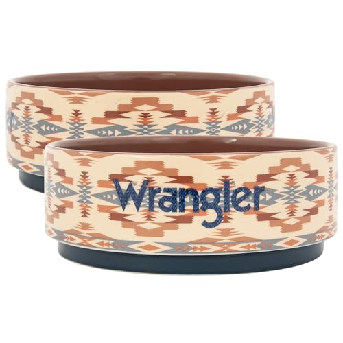Wrangler Keramik-Hundenapf – robust, langlebig, mikrowellen- und spülmaschinenfest – 1,077 ml Steinzeug Futternapf mit Silikonboden – Südwest-inspiriertes Design für Futter und Wasser Wrangler Keramik-Hundenapf – robust, langlebig, mikrowellen- und spülmaschinenfest – 1,077 ml Steinzeug Futternapf mit Silikonboden – Südwest-inspiriertes Design für Futter und Wasser von Wrangler