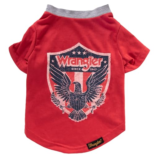 Wrangler Rope Shield T-Shirt mit Logo, Rot, Größe L von Wrangler