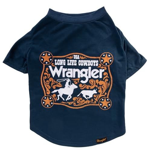 Wrangler T-Shirt mit Seilschnalle, Logo, Marineblau, Größe M Wrangler T-Shirt mit Seilschnalle, Logo, Marineblau, Größe M von Wrangler